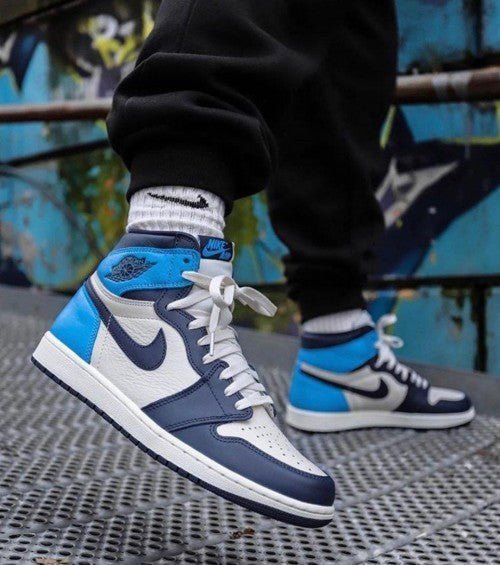 Branded retro 1 UNC blue High Ankle Sneakers