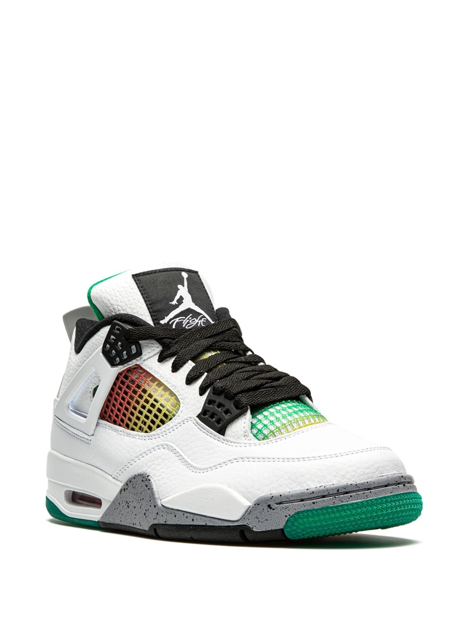 Alternative view of jordan retro 4 RASTA LUCID GREEN