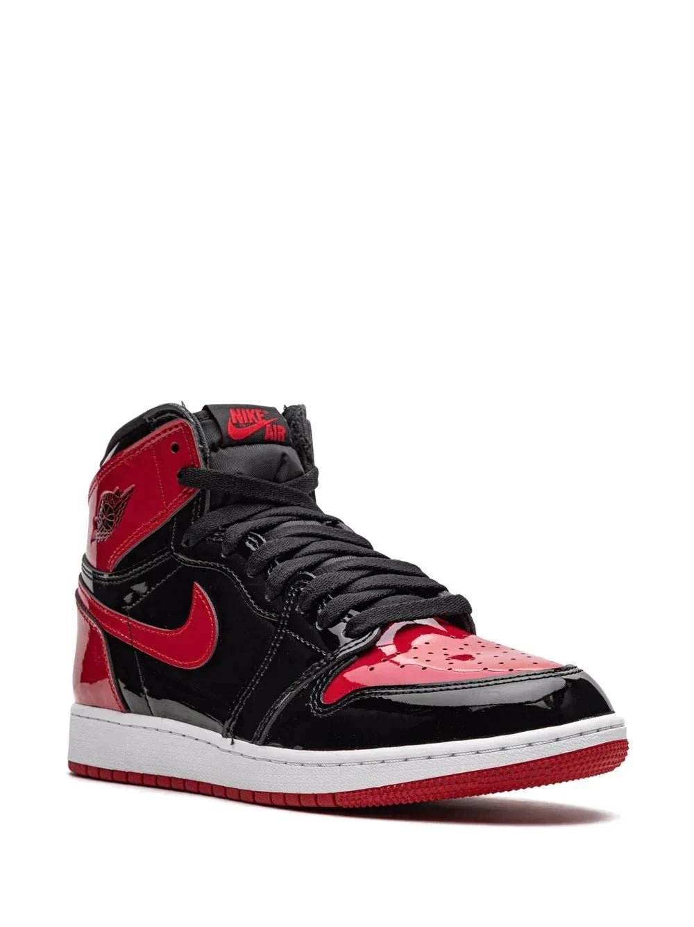 Alternative view of AIR JORDAN RETRO 1 BRED PATENT