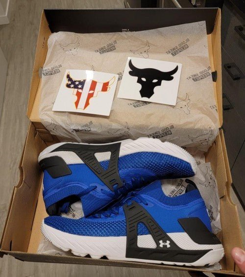 Alternative view of Branded UA Project Rock 4 Blue Black White