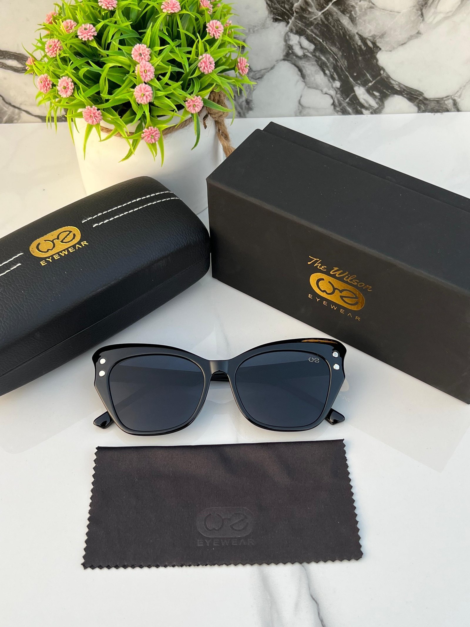 Alternative view of Branded The Wlson Cateye Full Black  Sunglasses (With Original Kit)