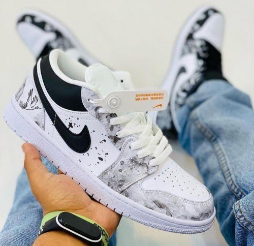 Alternative view of Branded Retro 1 Low Monochrome Splatter White Black