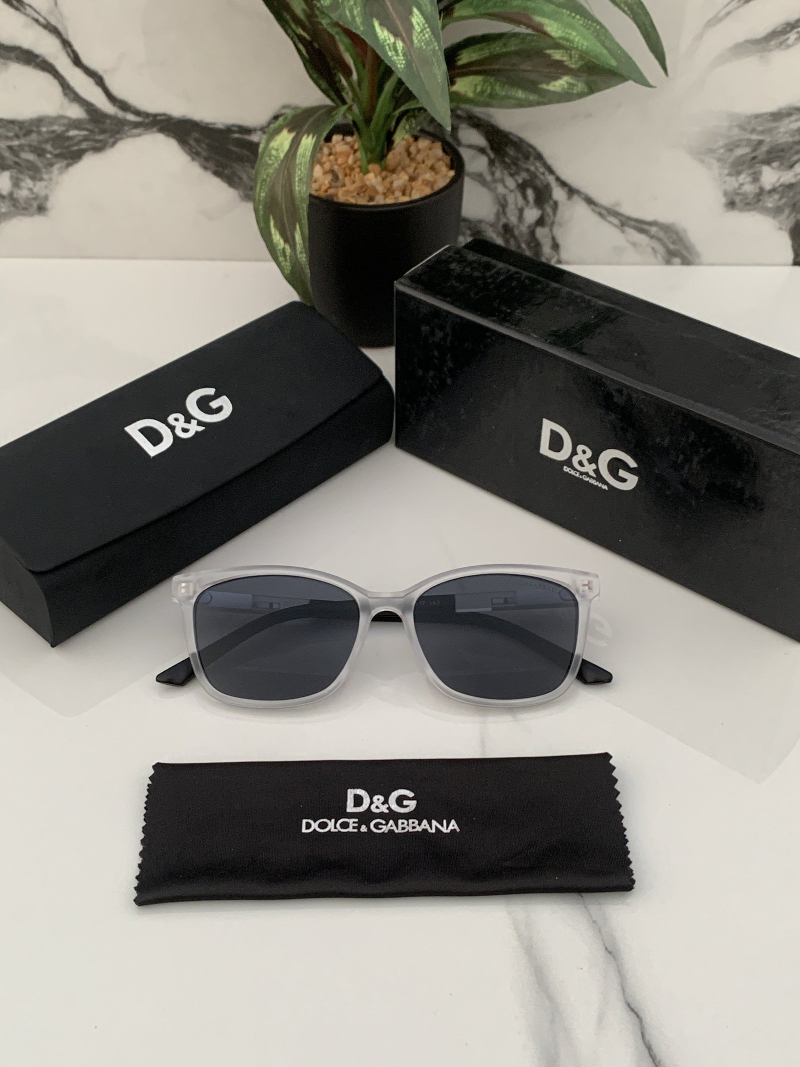 Alternative view of Branded D&G White Black Sunglasses (With Original Kit)