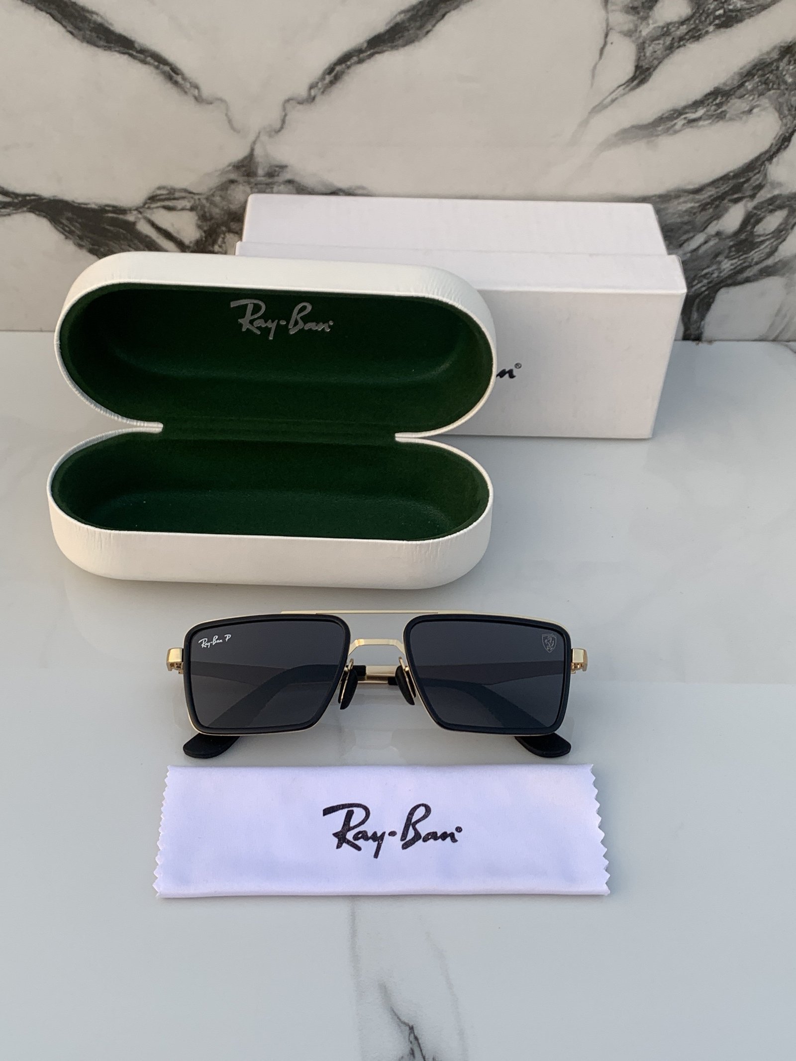 Branded RB 3601 gold black Sunglasses (With Original Kit) - Image 3
