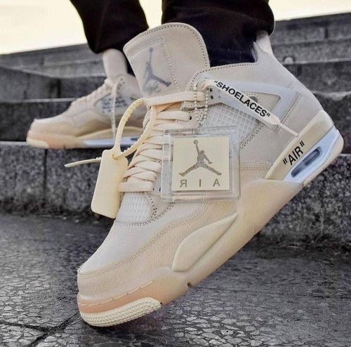 Branded Aj Retro 4 off white Cream Sail Semi UA With OG Box For Mens