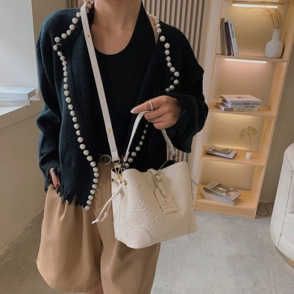 Alternative view of Branded Lv Bucket Bag Premium White Leather (bj)