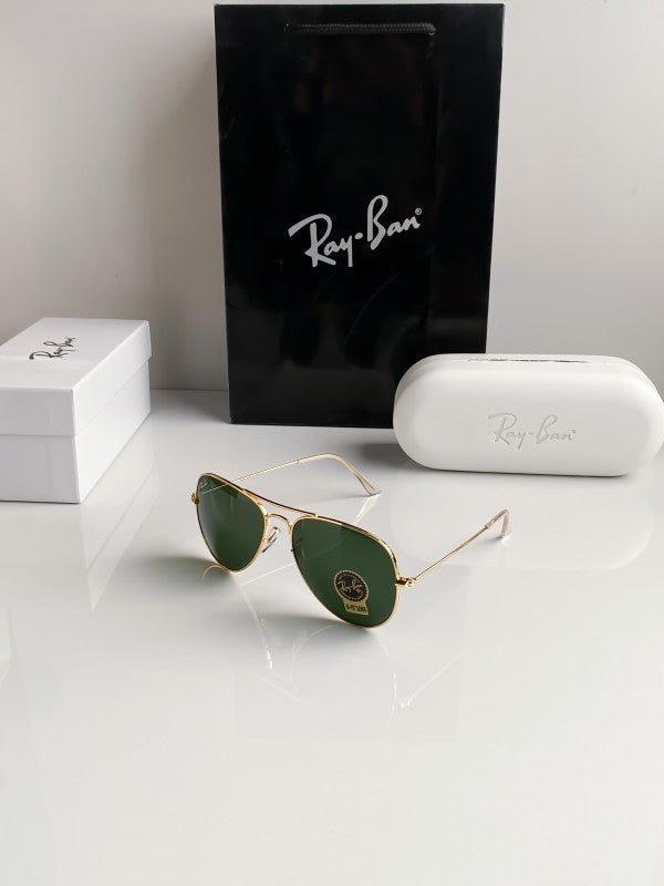 Branded Rb Gold Green Aviator Sunglasses Bt (With Original Kit) - Image 3
