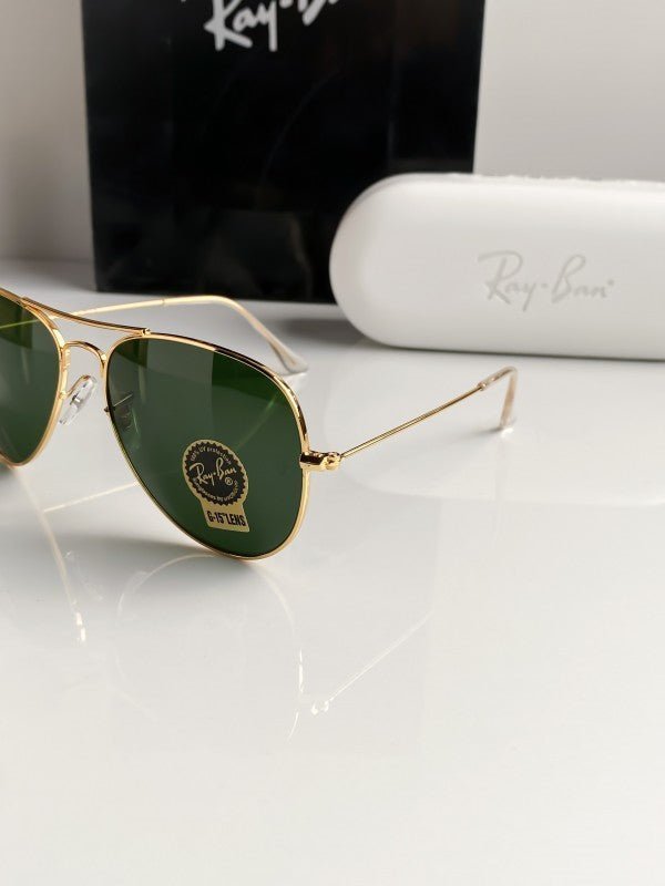 Alternative view of Branded Rb Gold Green Aviator Sunglasses Bt (With Original Kit)