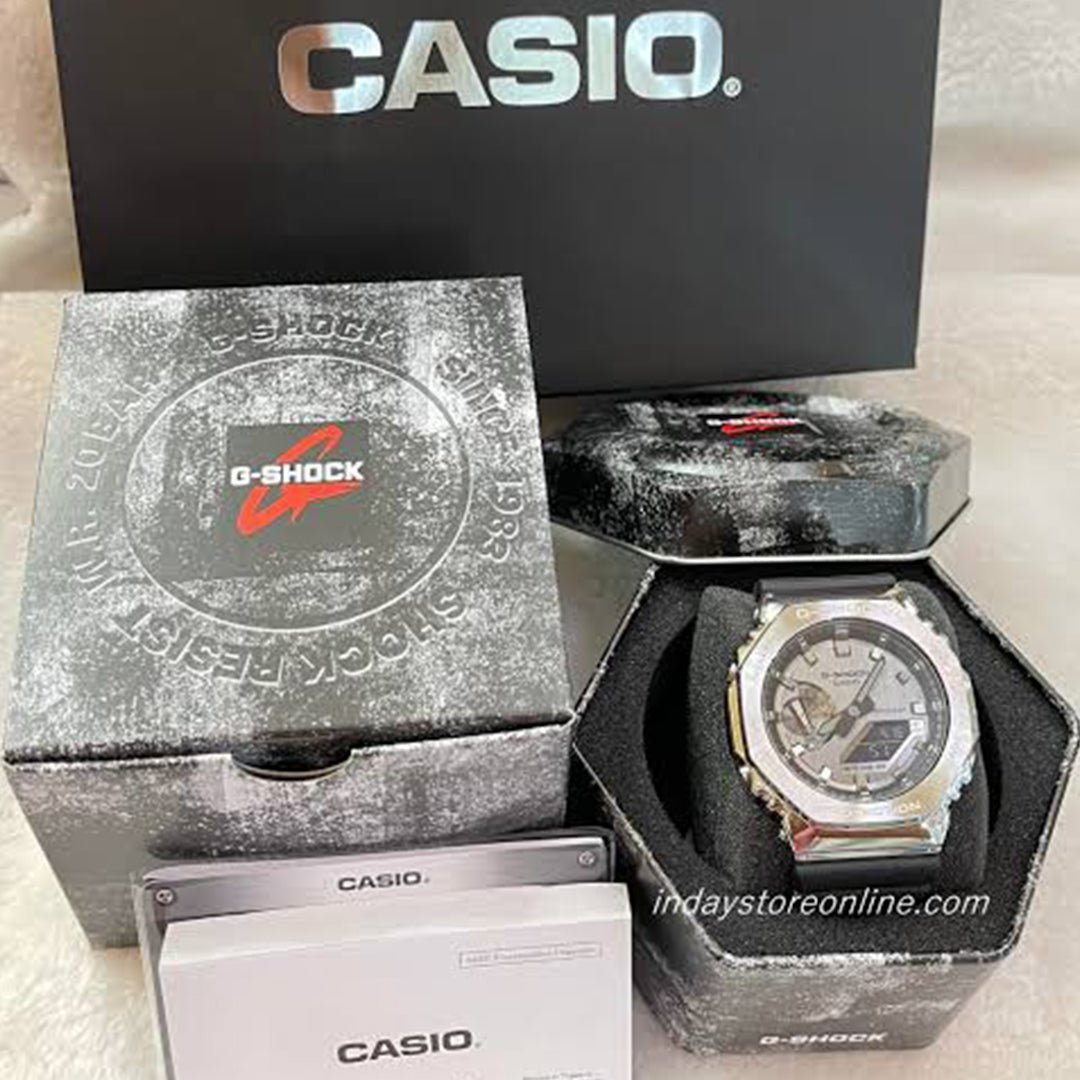 G-SHOCK GM 2100 SILVER BLACK PRIMIUM QUILTY WATCH - Image 7