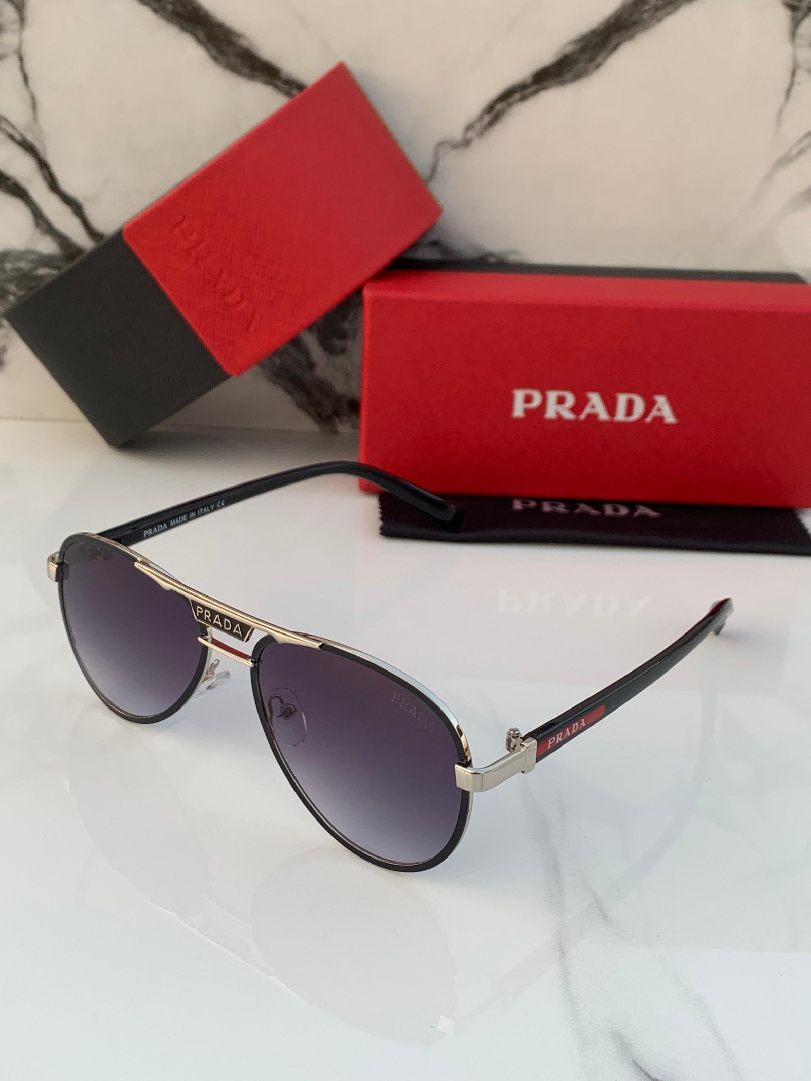 Alternative view of Branded Sunglasses  Black Aviator (With Original Kit)