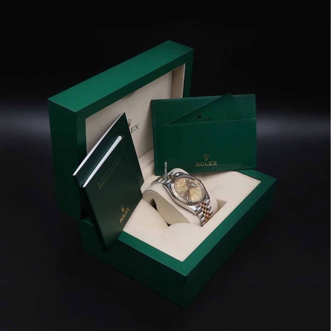 Rolex Datejust Gold Silver Gold Dial Metal Watch - Image 5