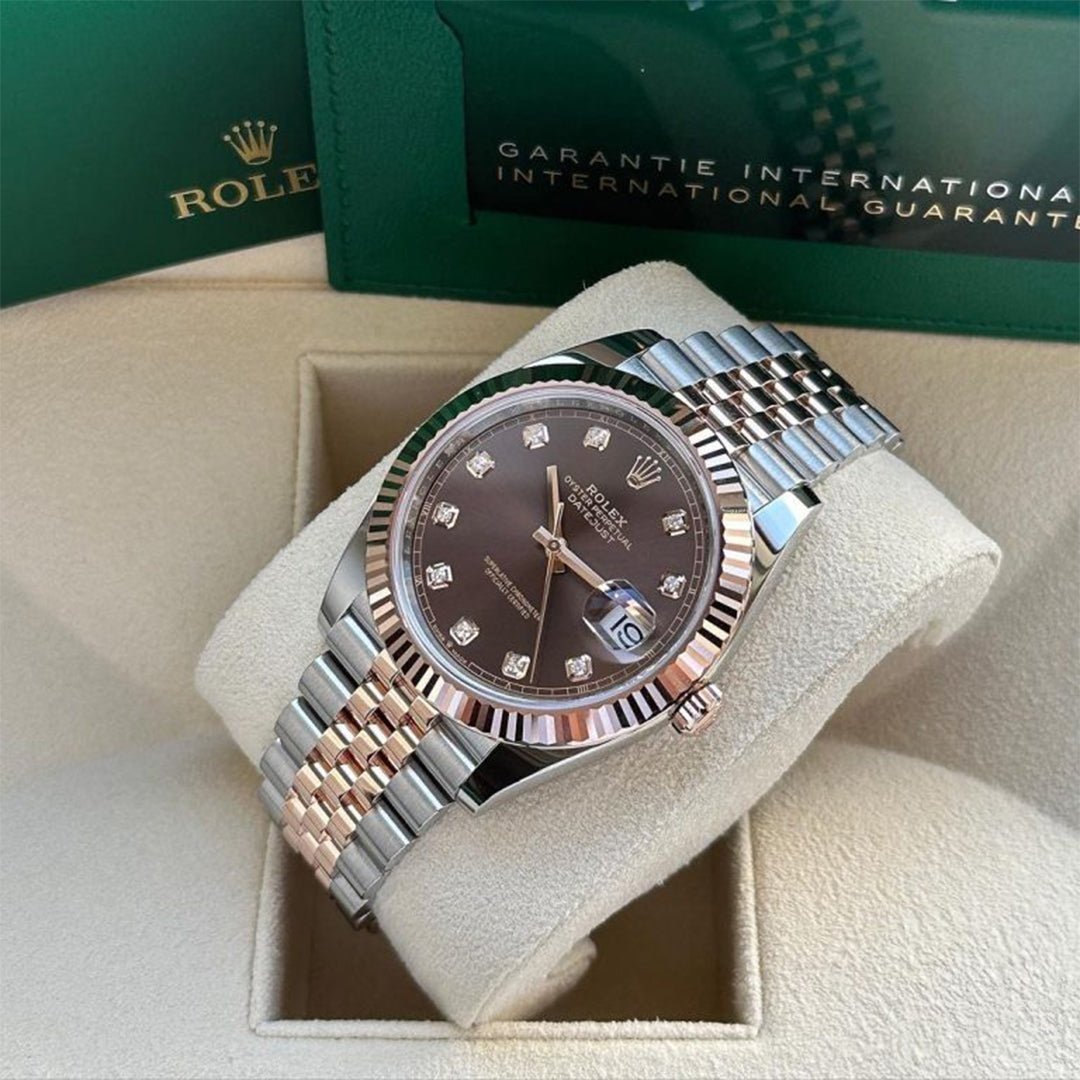 Rolex Datejust Rosegold Gold Diamond Metal Watch - Image 5