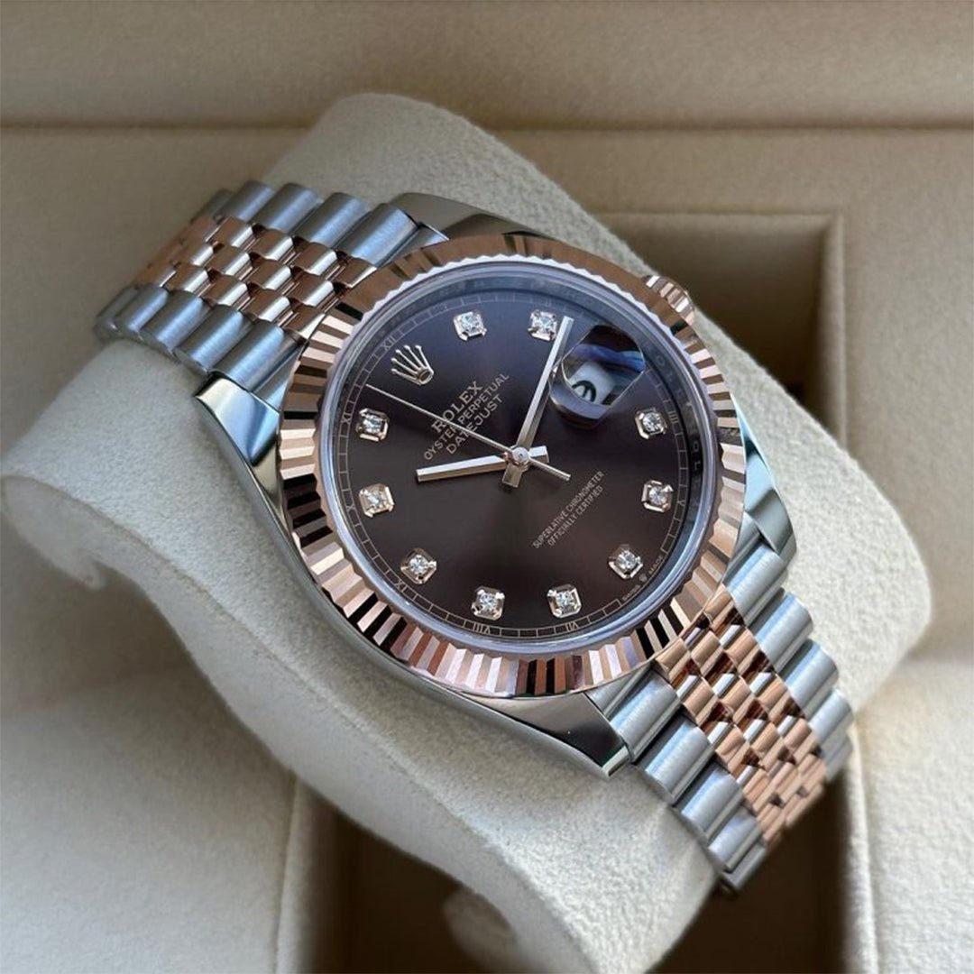 Rolex Datejust Rosegold Gold Diamond Metal Watch - Image 4