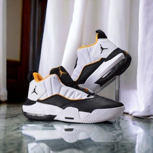 Alternative view of Branded AJ stay loyal white black yellow