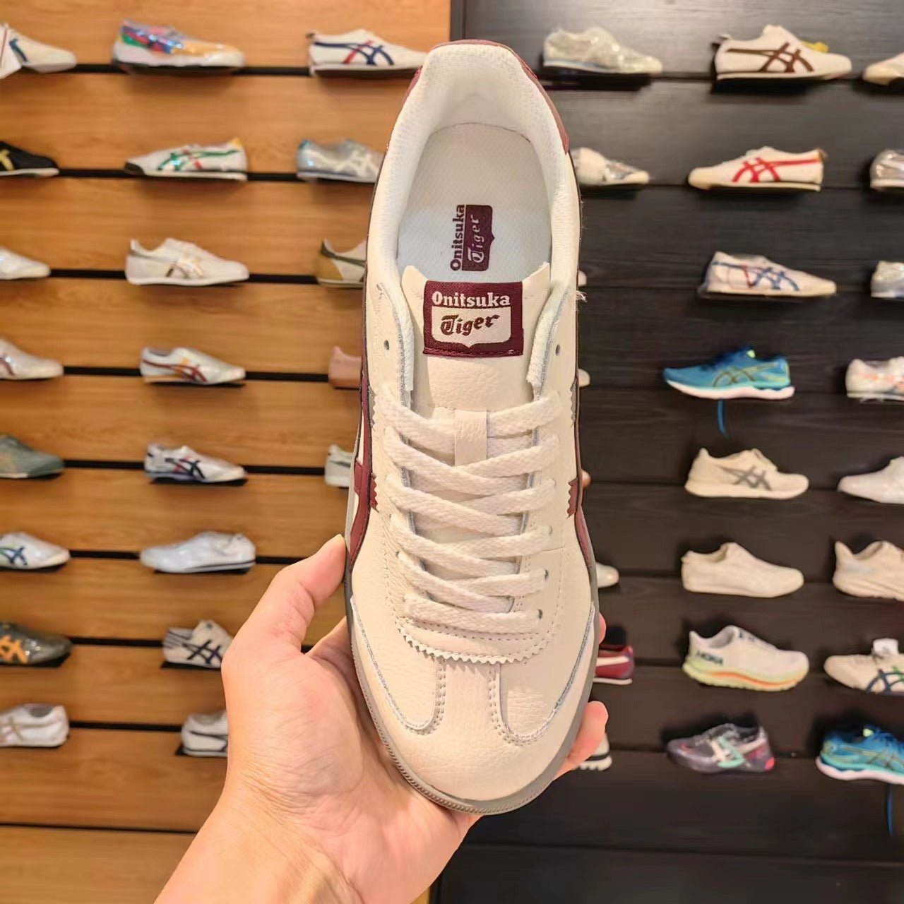 Branded Tiger Sneakers Tokuten Cream Red - Image 4